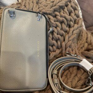 Bandolier Expanded Zip Pouch in Greige/Silver